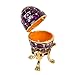 QIFU Hand Painted Enameled Easter Egg Style Decorative Trinket Box Hinged Unique Gift for Family
