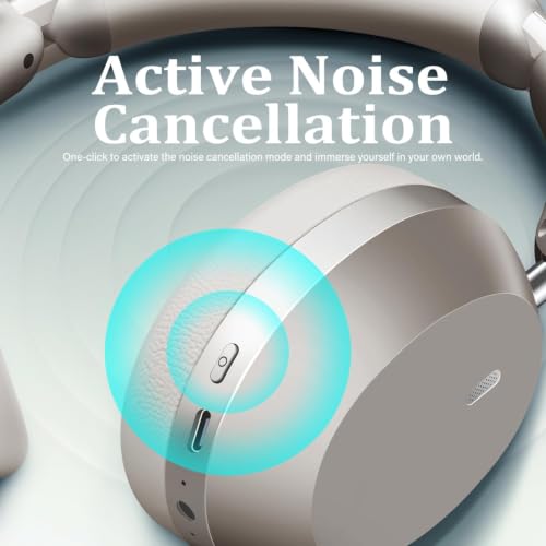 Image of Wentronic Y04 Wireless Over-Ear Headphones, Noise Cancelling, Starlight