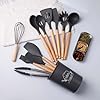 PBR Prime Eco-Friendly Silicone Kitchen Utensil Set, 12-Piece Nonstick Cooking Tools with Plastic Holder Stand (BPA-Free) #4
