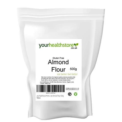 yourhealthstore Premium sin gluten, harina de almendras finamente molida 500 g, sin OMG, blanqueado, keto, vegano, de España (bolsa reciclable).
