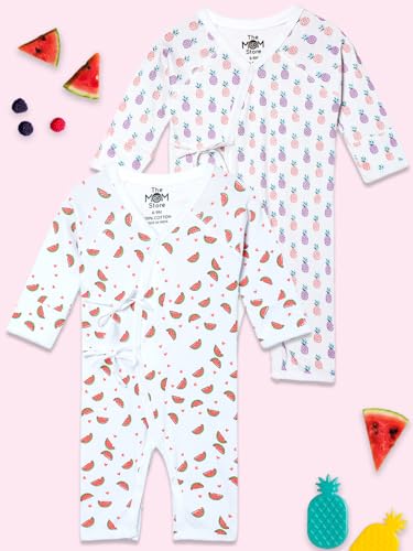 Image of The Mom Store Baby Romper Jabla Style Combo For Boys And Girls | Cotton | Soft Infant Bodysuit | Trendy Stylish Sleepwear For Newborn Baby | Printed | Unisex Comfortable Everyday Baby Wear