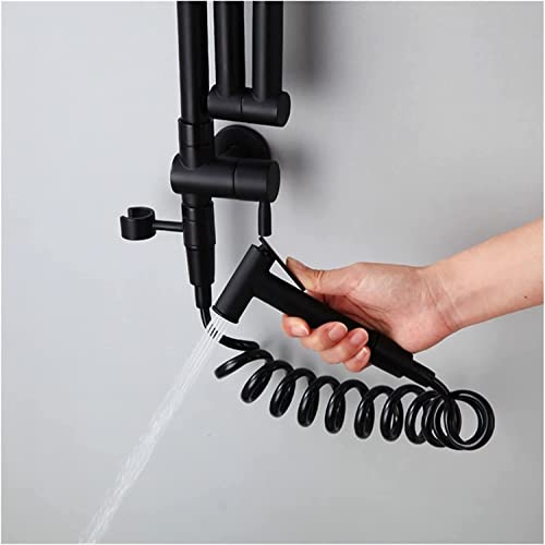 Grifos de pared plegables para cocina con acabado en latón negro mate 4