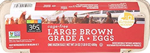 365 by Whole Foods Market, Cage-Free Large Brown Grade A Eggs, 12 Count (Pack of 1)