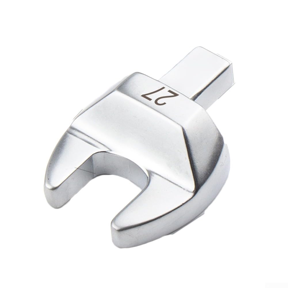 Open-End Socket Wrench 8-32mm Adjustable Spanner with 9x12mm Insertion Slot, Chrome Vanadium Steel Torque Wrench for Tight Spaces, Multi-Size Spanner Tool(27mm)