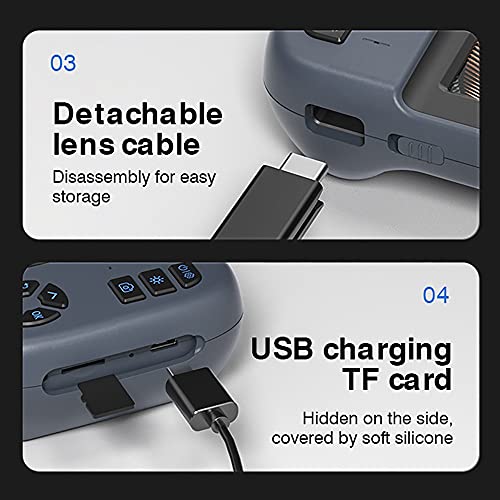 Câmera De Endoscópio 4.5in Com Cabo De Cobra Semi-rígido, 8mm Câmera De Inspeção, 6 CONDUZIU Luz Aju