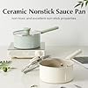 Redchef Ceramic Nonstick Saucepan with Lid Cool Handle PFAS Free Compatible with All Cooktops