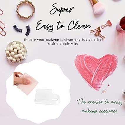 LilyLeaf Handheld Makeup Mixing Palette - Transparent Hand Tray for Mixing Foundation - Clear Acrylic Blending Plate For Makeup Lovers and Professionals With Cute Storage Bag (L)