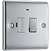 Price comparison product image BG Electrical Switched Fused Connection Unit with LED Power Indicator, Fused Spur Switch, Double Pole, Raised and Slim Profile, Round Edges, Nexus Metal, Polished Chrome, 13A, NPC52