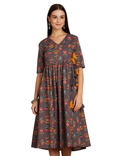 Image of Amazon Brand - Myx Women's Cotton Relaxed Fit A Line Kurta (Available in Plus Sizes)