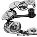 Abaodam Drum Set Accessory Hi Hat Tambourine with Double Row Jingle Lightweight and Portable Cymbal Ring for Enhanced Performance Smooth Edges for Safety for Drummers