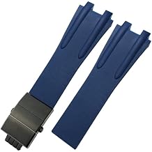 EZZON For Athens Ulysse Nardin Blue Black Sport Waterproof Watchbands Folding Buckle Watch Accessories 26mm Silicone Rubber Watch Strap