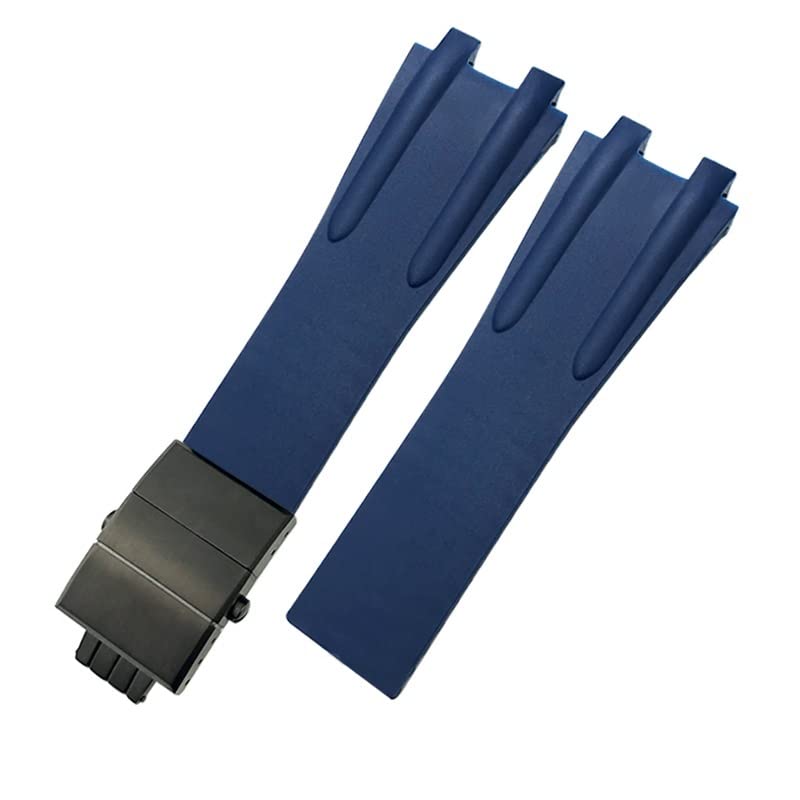 Bracelet montre silicone 26mm sport étanche bleu noir boucle pliante