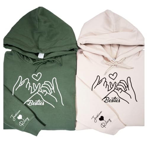 Chillever Personalized Besties Hoodie, Best Friend Hoodie, Gifts for Friends, Matching Best Friend Hoodies, Women's Best Friend Sweatshirt, BFF Gifts for Girls, Best Friend BFF Birthday Gift