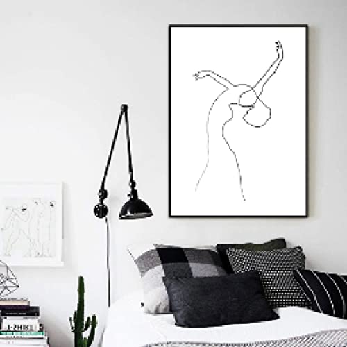 Poster visage femme minimaliste resoudre le manque d'inspiration deco murale grande toile 50x70cm