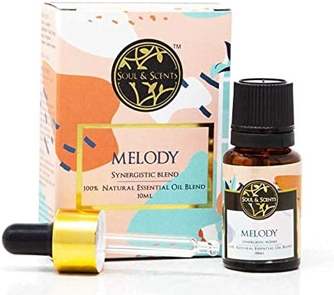 Soul & Scents Synergistic Oil for Health, and Aromatherapy (Melody) | Therapeutic-Grade Formula for Calming & Uplifting Effects | Enhanced Mood | 10 ml