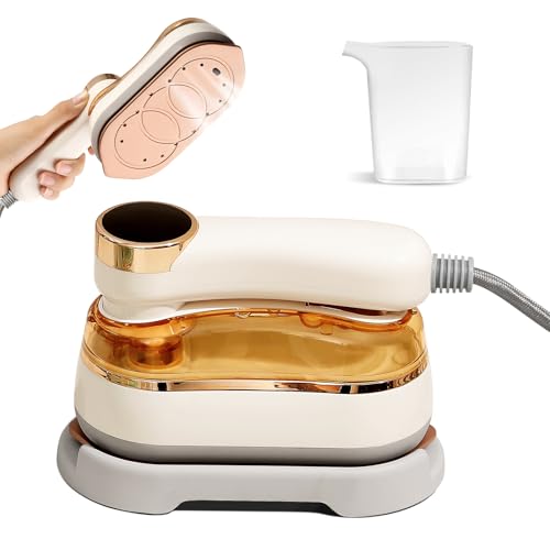 Senndio Travel Iron, 1400W 2-in-1 Travel Steamer for Clothes,220-240V Portable Steamer Iron,10S Fast Heat Up,180ml Detachable Tank Lightweight Handheld Steamer for Travel Home(White)