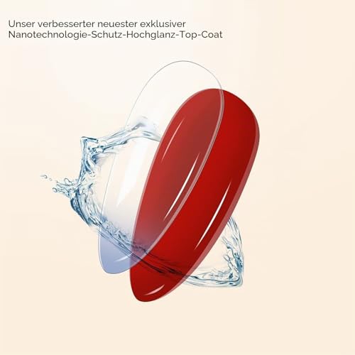 Vishine Neue Technologie Schützendes Ultra Glänzendes 2Stk von 16ml No Wipe Decklack für Spänefreie Langanhaltende Soak Off Gel Nagellack, 16 ml