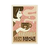 FISH DRAGATE Mod Mokka Coffee Mod Collection Kunstposter Leinwand Poster Wandkunst Dekor Druck Bild Gemälde für Wohnzimmer Schlafzimmer Dekoration Rahmen Stil 40 x 60 cm