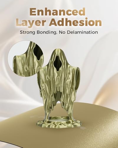 Image of VOXELAB Silk+ PLA Filament 1.75mm, Shiny Chrome-Like Finish with Enhanced Layer Adhesion, 1kg (2.2lbs) for Most FDM 3D Printers, Smooth & Flawless Printing(Bronze)