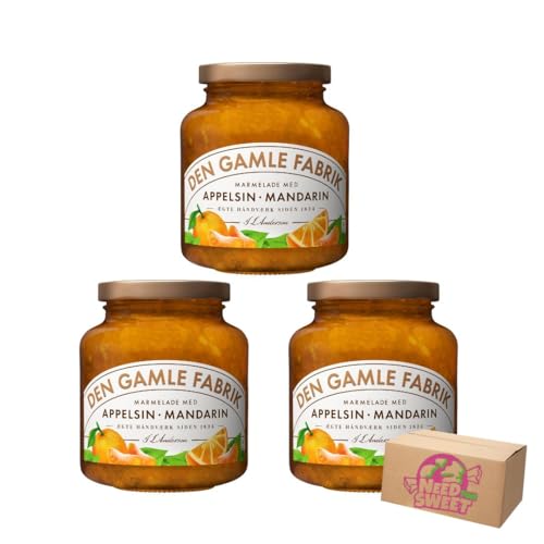 Den Gamle Fabrik Konfitüre Mandarine-Orange 3x380g – Dänische Premium-Marmelade – Ohne Konservierungsstoffe – Fruchtig & aromatisch – Frühstücksgenuss im 3er-Pack