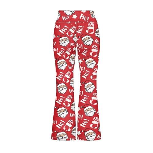 Image of Girls Leggings Floral Print High-Waisted Flared Pants 5-14 Years