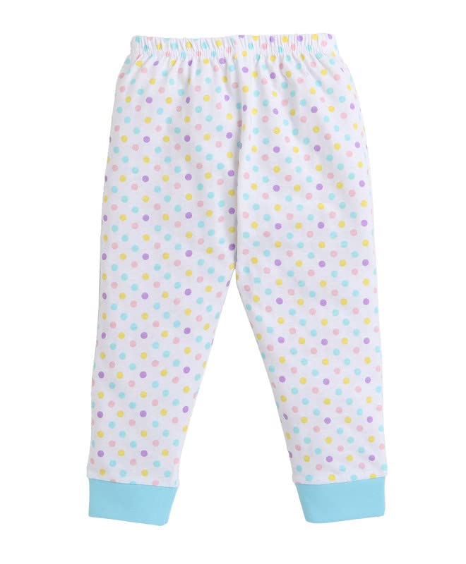 Image of BUMZEE Blue & Pink Girls Half Sleeves T-Shirt & Pajama Set Pack of 2 Age - 3-4 Years