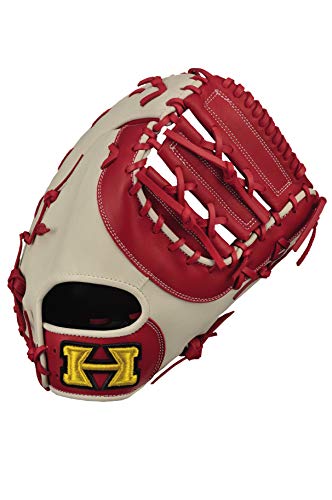 Hi-Gold BSG-85F Softball First Base Catcher's Mitt, Basic Series, Red x White, RH (for Left Throw)