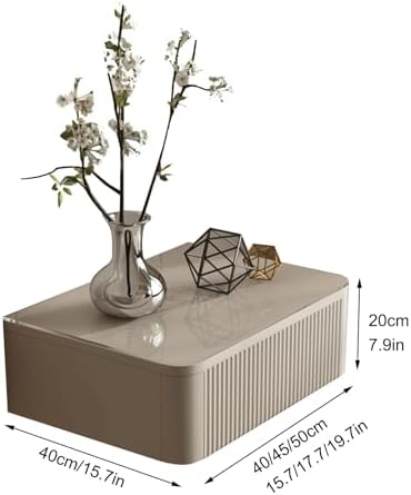 Modern Floating Nightstand with LED Light, Wall-Mounted Bedside Table for Bedroom, Living Room, Office, Compact Storage Solution (50cm/19.7in)