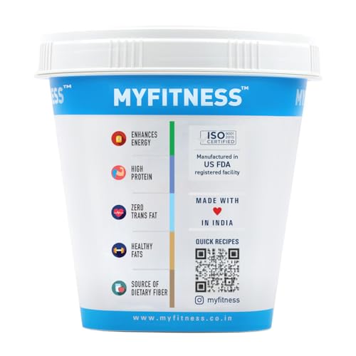 Image of MYFITNESS Peanut Butter Chocolate Spread Crispy 227g | 21g Protein & 8g Fiber | Healthier Nut Butter Spread for Breakfast, Snacks & Bread Treats | Cholesterol Free | Zero Trans Fat | Pure Roasted Nuts