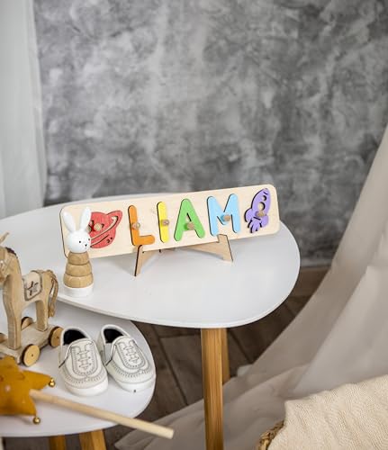 personalized wooden name puzzle baby name puzzle customized educational toys for toddler sensory toys 1st birthday girl custom gifts for kids personalized baby