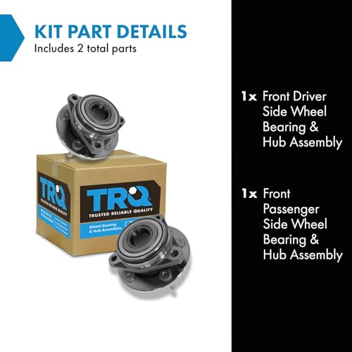 Image of TRQ 2 Piece Front Wheel Bearing & Hub Assembly Set Compatible with 1998-2003 Ford Windstar