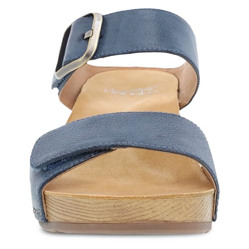 Image of Dansko Tanya Slip-On Wedge Sandal for Women - Cushioned, Contoured Footbed for All-Day Comfort and Support - Hook & Loop Strap with Buckle Detail - Lightweight Rubber Outsole