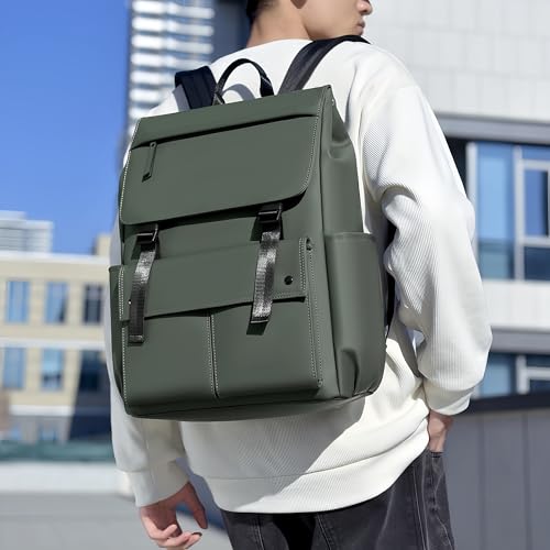 Travel Laptop Backpack for Man Woman, Trendy&Textured College Backpack,Water-Resistant,Scratch-Proof,Ligthweight (Green)2
