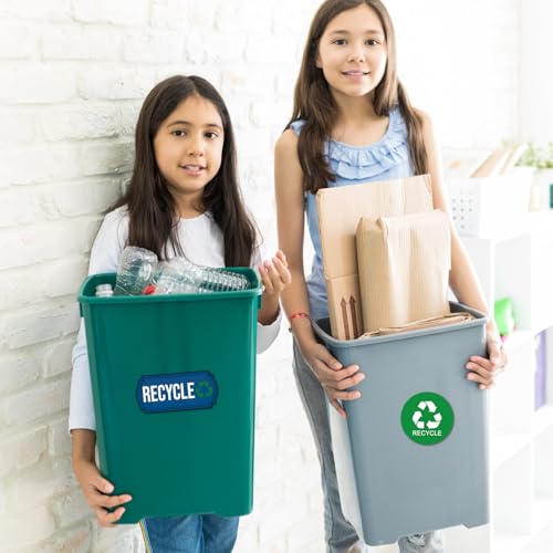 Image of Trash and Recycle Stickers 5 Pcs for Bins, Recycling Stickers for Trash Can UV Stable and Weatherproof, Bin Labels for Kitchen Office Garage Waste Basket Indoor Outdoor Use
