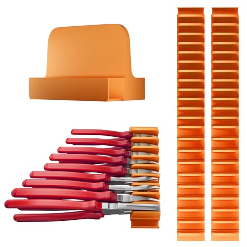 Image of 44 PCS Plier Organizer for Toolbox & Tool Drawer, Modular Desgin Plier Holders, Modular Toolbox Organizer System for Professional and DIY Mechanics, Include 20 Big Slot and 22 Small Slot, Orange