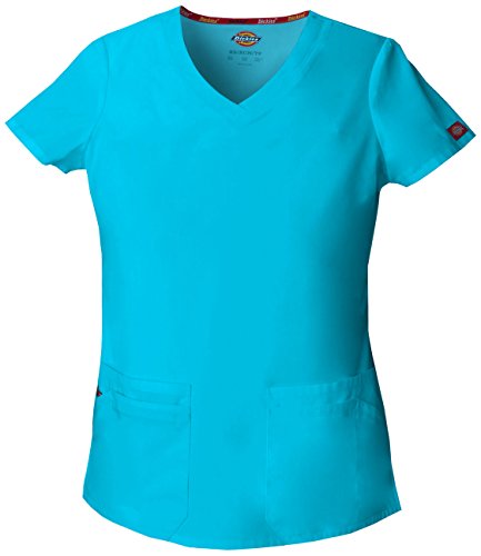 Image of Dickies Women's Jr. Fit V-Neck Scrub Top Multiple Patch Pockets