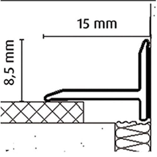 Profilo terminale ad angolo in Alluminio Asta da