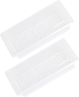 Healifty 2pcs Transparent Fridge Food Storage Containers with Removable Drain Plates Small Rectangular Vegetable and Fruit Boxes for Fresh Meat Cooked Food and Cold Dishes Preservation