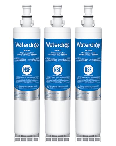 Waterdrop 4396508 Replacement for Everydrop® Filter 5, EDR5RXD1, Whirlpool® WF-NLC240V, 4396510, NLC240V, PNL240V, 4396508p, 4396547, 4392857, LC400V Refrigerator Water Filter, 3-Pack