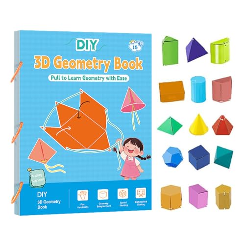 Pull String Geometry Guide - de Geometría Libro de Aprendizaje de Pensamiento Lógico, Libro de Texto de Fórmulas Matemáticas | Niños en Edad Escolar de 5 a 12 años, Educación de Niñas y Jun
