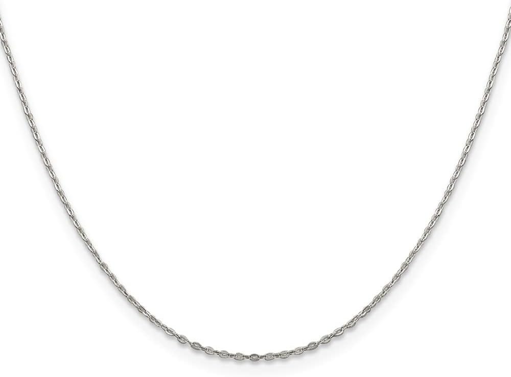 Diamond2Deal 925 Sterling Silver .5mm Flat Link Cable Chain Necklace 16"