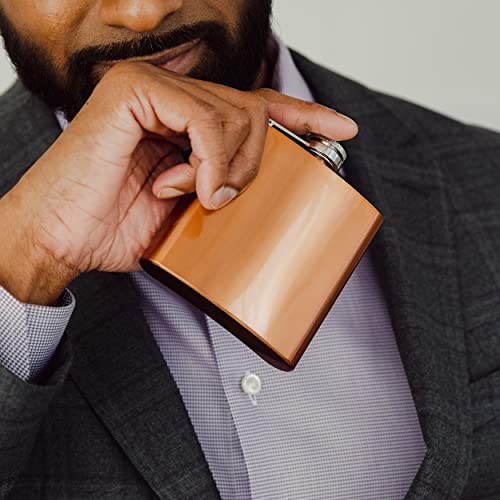 Weddingstar 6 Oz Stainless Steel Hip Flask Gift Box Set Copper - Non-Customizable #TOP1