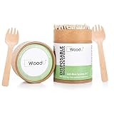 WoodU Wooden Disposable Mini Sporks 4" Biodegradable Compostable Eco Friendly -Perfect for Dessert,