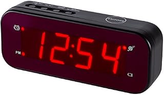 Timegyro Digital Alarm Clock Easy Setting and Battery Operated Only Big Red Digits