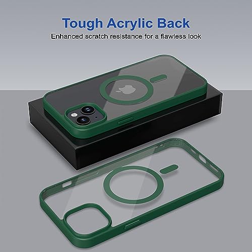 Image of amazon basics Back Case Cover for iPhone 15 Plus (Thermoplastic Polyurethane MagSafe-Green)
