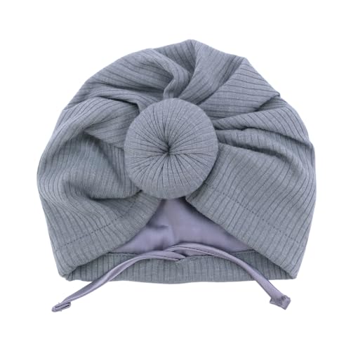 Image of Silky Satin Lined Turban Hat for Babies Infant Toddler Girls Boys Bonnet Newborn Cotton Beanie Little Kids Shower Caps