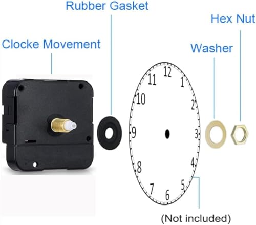 Clock Mechanism Replacement, Wall Clock Mechanism, Quartz Clock Movements Parts Replacement DIY Repair Parts Shaft Length(0.65"/16.5mm) Thread(0.33"/8.5mm)