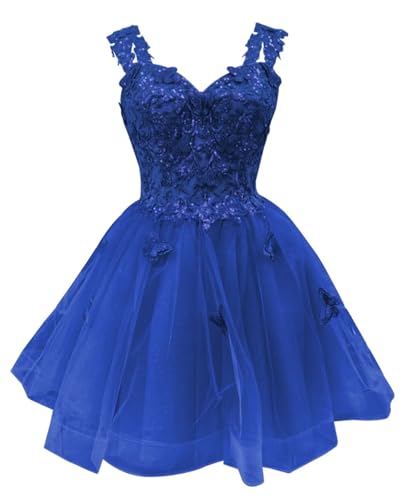 Image of Youjiayi 3D Butterfly Short Homecoming Dresses for Teens Off Shoulder DAMA Dresses for Quinceanera Glitter Sequin Prom Dress
