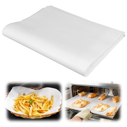 Orixo 100 Feuilles Papier Sulfurisé, 33 x 23 cm Antiadhésives, Résistant à La Chaleur, Pour Friteuse, Four, Barbecue