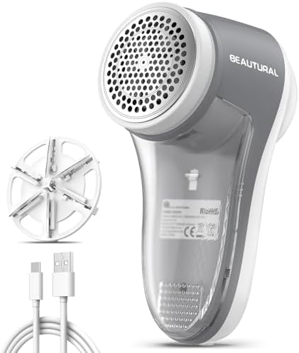 BEAUTURAL Fabric Shaver, Rechargeable Lint Remover Sweater Defuzz...